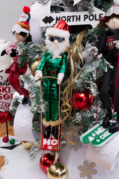 Santa Claus con trineo "Ho Ho Ho" 70 cm