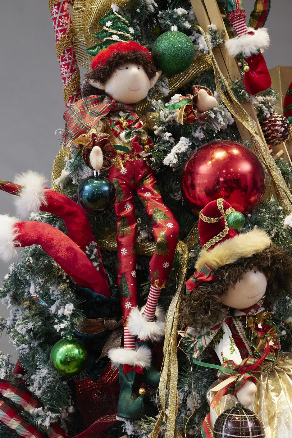 Duende con gorro de árbol de Navidad 70 cm