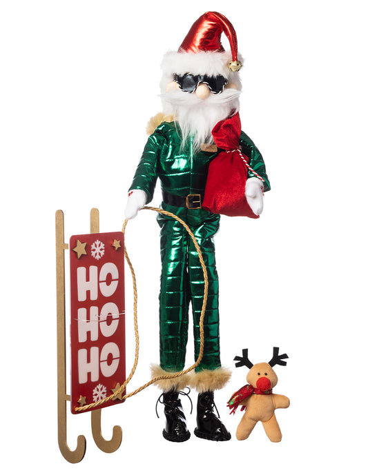 Santa Claus con trineo "Ho Ho Ho" 70 cm